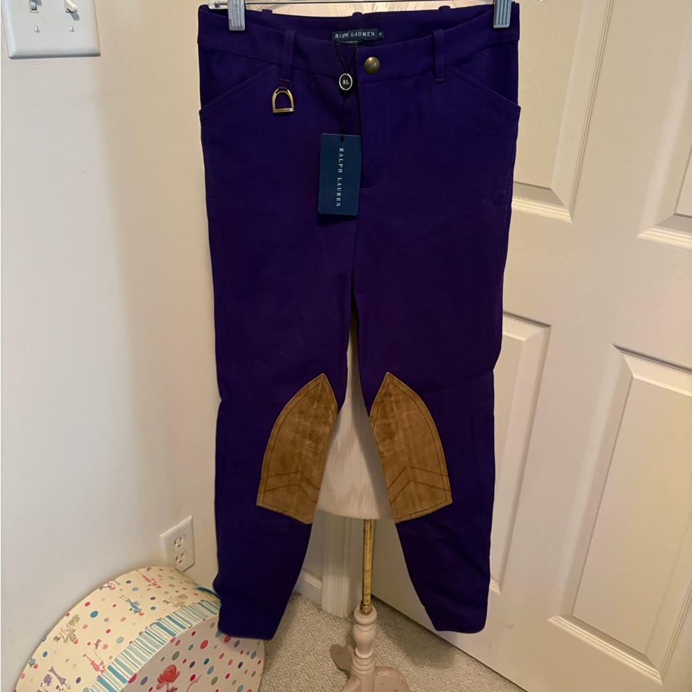 Ralph Lauren Purple Riding Pants size 4 NWT $298
